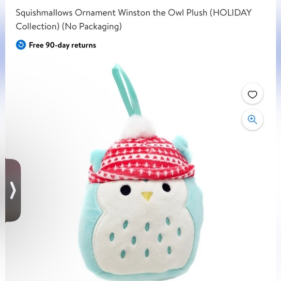 Squishmallow Ornament Winston the Owl NWT - Picture 4 of 4
